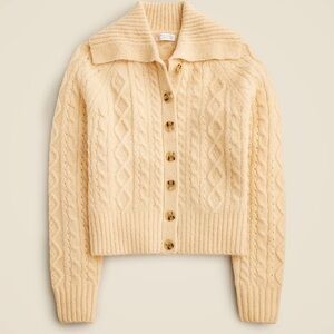 NWT J. Crew Collared Cable Knit Cardigan
